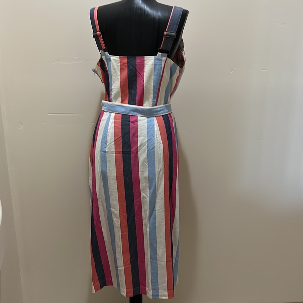 Time And True Stripe Front Button Dress Size Large - image 4